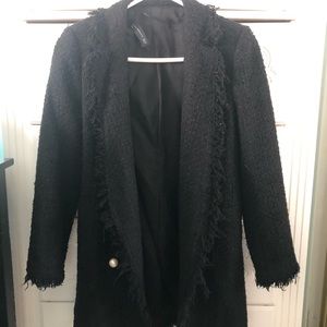Zara Black Tweed Coat